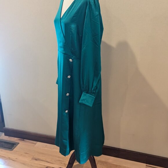 Ann Taylor Crystal Button Wrap Dress - Picture 4 of 11